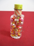 Original Vintage Glass Candy Container with Contents
