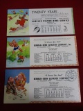 1950's Advertising Calendar Cards-Lot of 3