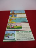 1930's-1950's Advertising Golf Blotter Calendar Cards