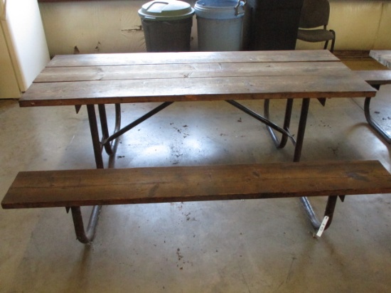 6' Heavy Duty Wooden Picnic Table-A