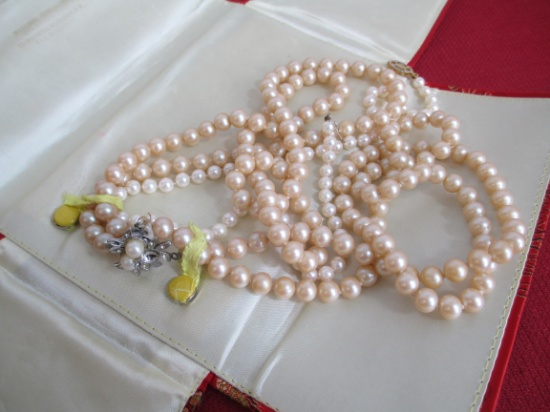 Japanese Pearl Necklace w/ Silver Clasps