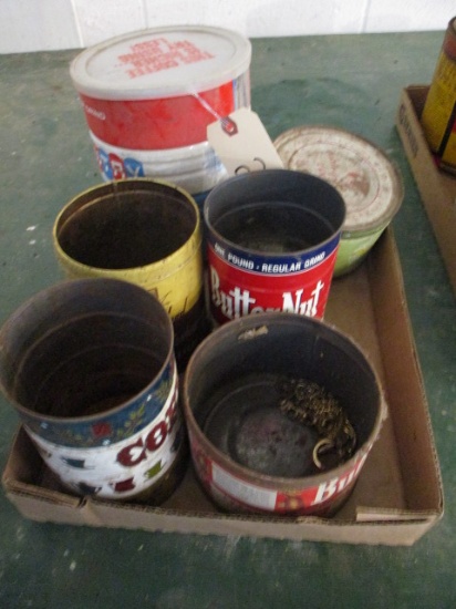 Mixed Vintage Advertising Tins Lot-Coffee