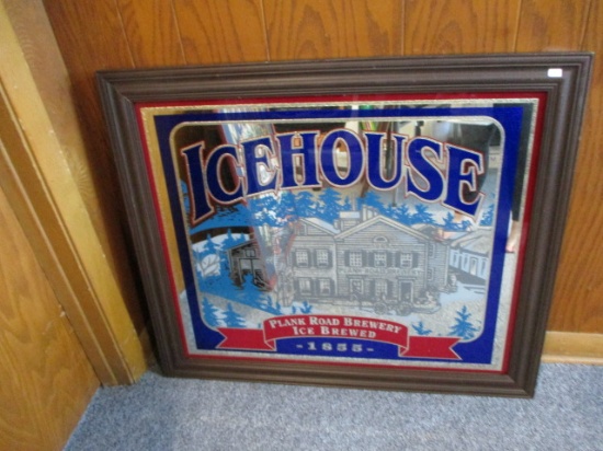 Ice House "Plank Road Brewery" Advertising Mirror (A)