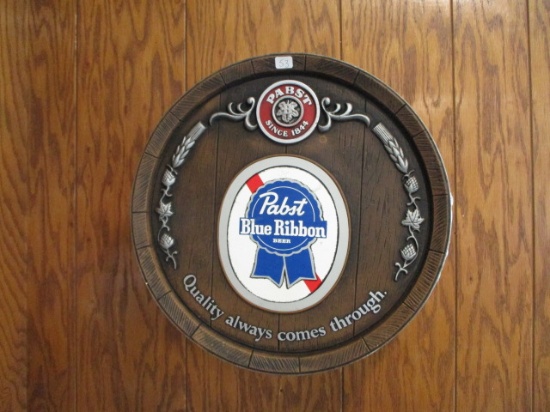 Pabst Blue Ribbon 3D Barrel Advertising Wall Sign