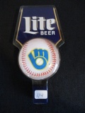 Miller Lite/ Milwaukee Brewers Acrylic Tapper Handle