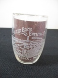 Walter Bros. Brewing Co. Menasha Wis. Etched Advertising Glass-A