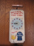 Pabst blue Ribbon Wooden Advertising Clock with Museum Style Topper Light