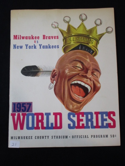1957 Milwaukee Braves Vs. New York Yankees World Series Program