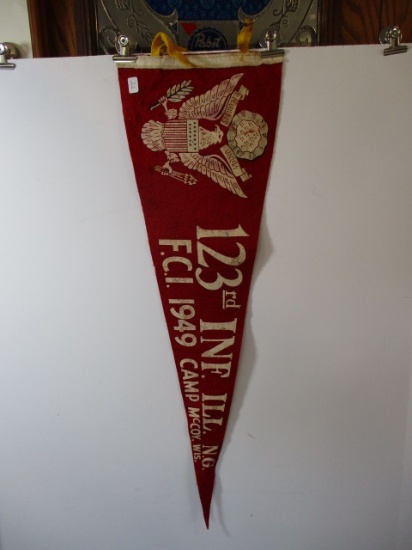 1949 123rd Inf. Ill. N.G. Camp McCoy WI Pennant.