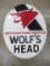 Wolf's Head Oil Two Sided Advertising Sign
