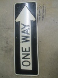 Early Embossed One Way Street Sign