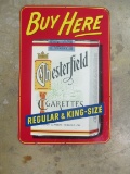 Chesterfield Cigarettes Tin Tacker Advertising Sign