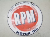 RPM Motor Oil Porcelain Advertising Sign