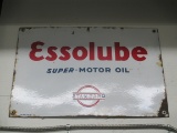 Essolube by Standard Oil Porcelain Advertising Sign (French)