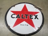 Caltex Self Framed Porcelain Advertising Sign