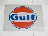 Gulf Painted Metal Dealer Sign