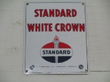 Standard White Crown Pump Plate Sign