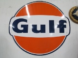Gulf 1966 Porcelain Dog Ear Dealer Sign