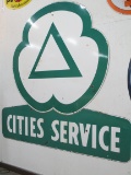 Massive 1958 & 1964 Cities Service 2 Piece Porcelain Dealer Signs