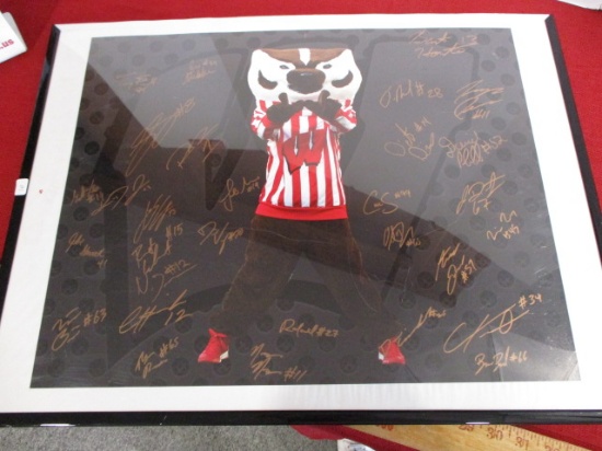 Wisconsin Badgers Soccer Team Autograph Poster w/ Bucky