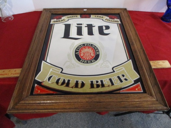 Miller Lite Cold Beer Advertising Mirror