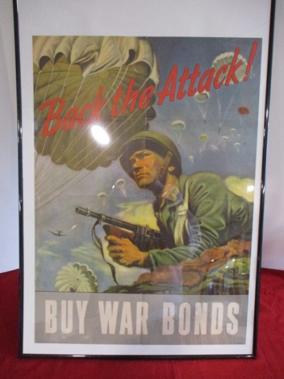 1943 WWII "Back the Attack" War Bond Poster