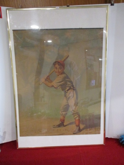 1930's Babe Ruth by Medcalf Framed Calendar Topper