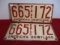 1940 Wisconsin License Plates-Matching Pair