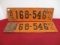 1928 Wisconsin License Plates-Matching Pair