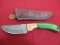 Hand Made Damascus Steel Knife w/ Sheath-8