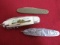 Ornate Folding Pocket Knives-Lot of 3