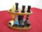 Vintage Pipe Stand w/ 4 Nice Pipes