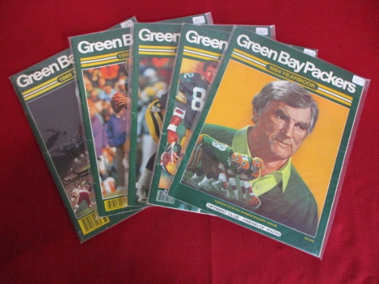 Green Bay Packers 1984-1988 Yearbooks-Lot of 5