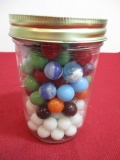 Mason Jar Full of Vintage Glass Marbles