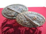 Vintage Brass Door Knobs w/ Crossing Torch Design