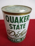 Quaker State Deluxe Motor Oil 1 Quart Can w/ Contents