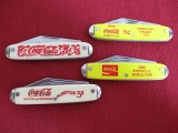 Coca-Cola Advertising Folding Pocket Knives-Lot of 4