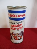 Purolator Radiator Stop Leak Advertising Can w/ Awesome Open Wheel Indy Race Car