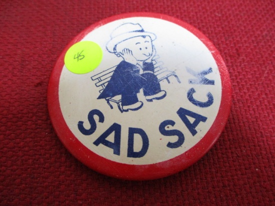 Vintage Sad Sack Pin Back Button