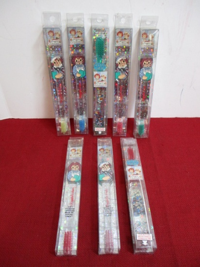Raggedy Anne & Andy NOS Tooth Brushes-Lot of 8