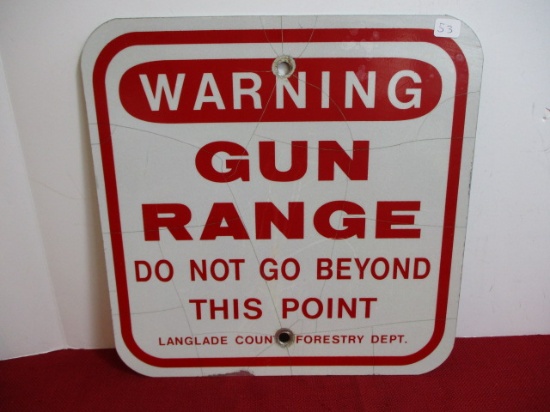 "Warning Gun Range" Metal Advertising Sign