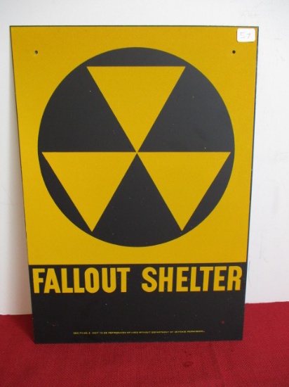 NOS 1950's Reflective Fallout Shelter Sign-A
