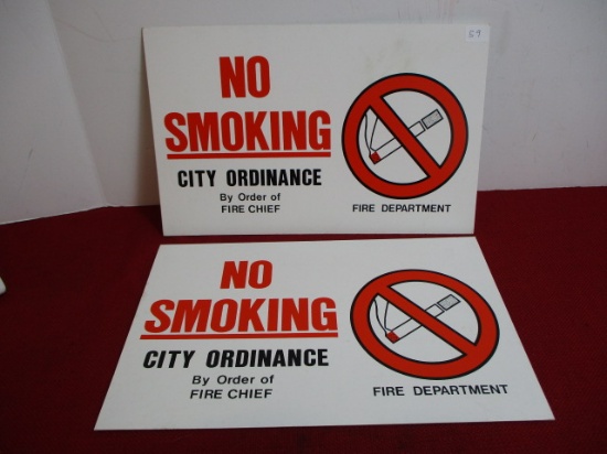 Pair of Fire Dept.  "No Smoking" Signs
