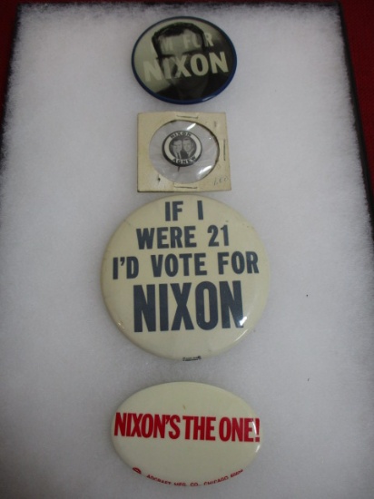 Nixon Political Buttons-Lot of 4