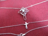 Sterling Silver Pair of Cross Necklaces