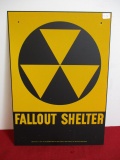 NOS 1950's Reflective Fallout Shelter Sign-B