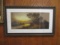 Framed Chalk Art of a Cottage on the Water