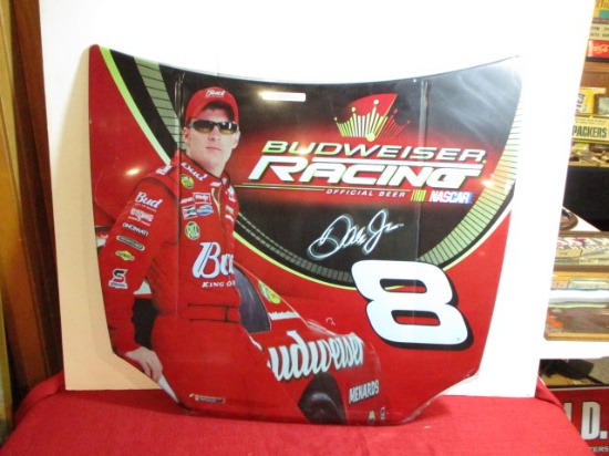 Budweiser Dale Jr. Nascar Hood Tin Advertising Sign