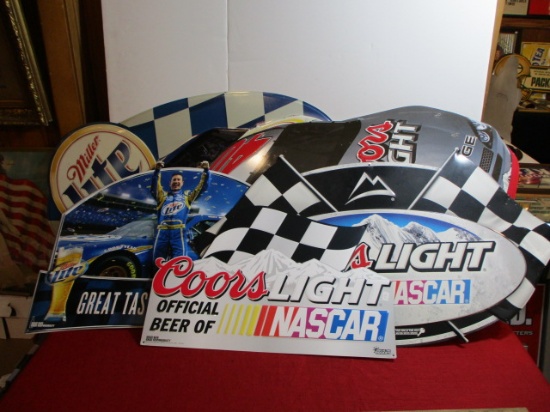 Mixed Lot of 5 Tin Nascar Advertising Sign