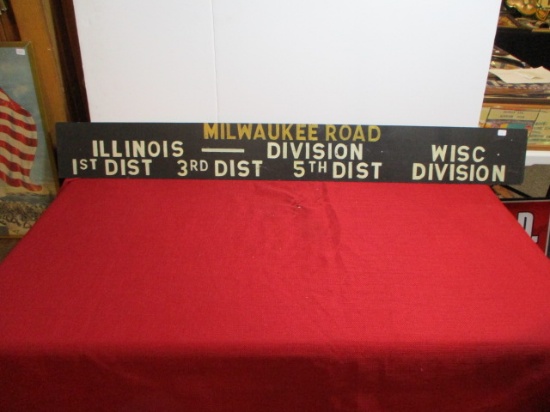 Milwaukee Road Illinois/Wisconsin Division Hand Painted Sign